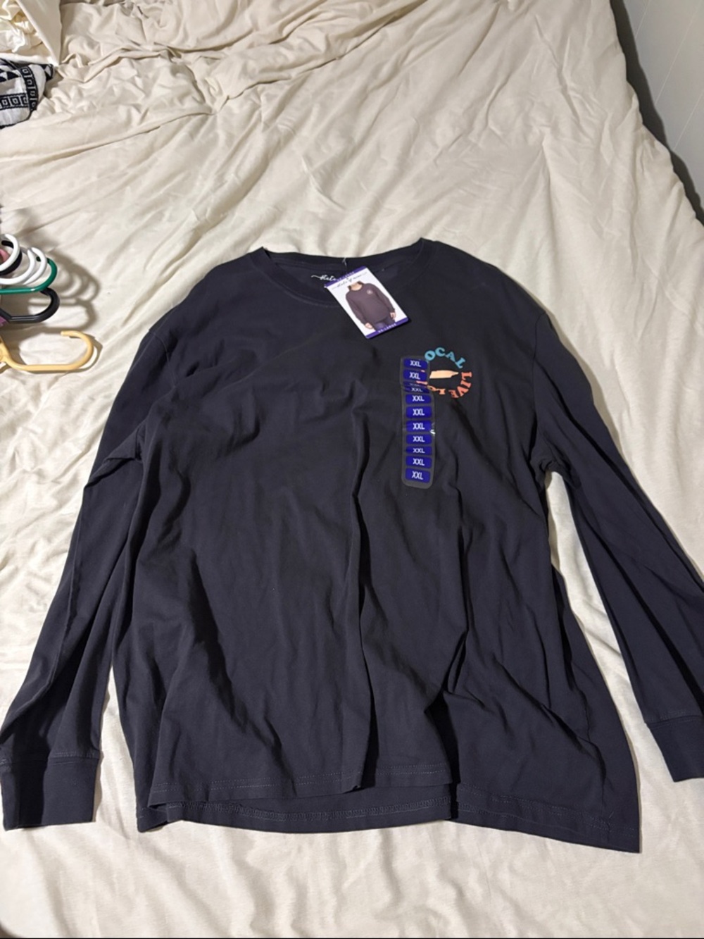 State of Mind Long Sleeve Tee - Navy with Multicolor Logo